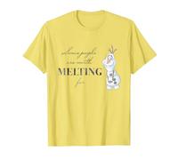 Disney 100 Anniversary Frozen Olaf D100 Quote Sweet Maglietta, Uomo, Limone, S