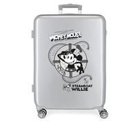 Disney 100 Mickey Steamboad Valigia Media Grigia 48x70x26 cm ABS rigido Chiusura TSA integrata 81L 2 kg 4 Doppie ruote