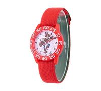 Disney 100 - Orologio analogico al quarzo e cinturino in nylon per bambini, rosso -, striscia, Rosso -, striscia
