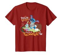 Disney 100 Stitch in Costume Bambi They Call Me Thumper Maglietta, Bambini, Mirtillo Rosso, 10 anni