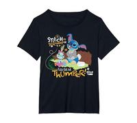 Disney 100 Stitch in Costume Bambi They Call Me Thumper Maglietta, Donna plus-size, Nero, 1X