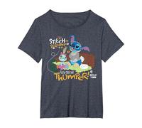Disney 100 Stitch in Costume Bambi They Call Me Thumper Maglietta, Donna plus-size, Pervinca, 1X