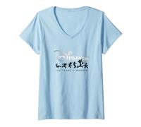 Disney 100 Years of Wonder Mickey & Pals Silhouettes D100 Maglietta con Collo a V