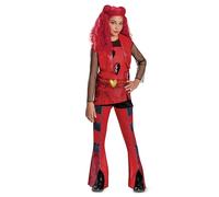 Disney 125489K Descendants Character 1, costume classico per bambini, costume ufficiale Rise con tutina lunga rossa con dettaglio manica in rete, per bambine di 4-6 e 7-8 anni