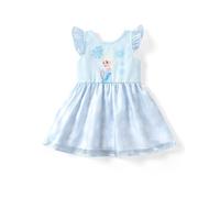 Disney Abito da principessa Elsa di Frozen, per bambine, in tulle, stile casual, per bambine, Azzurro, 5-6 anni