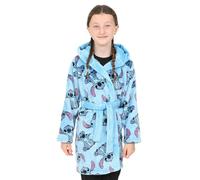 Disney Accappatoio in pile blu con cappuccio per bambine Lilo e Stitch, Blu, 10-11 Years