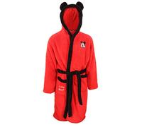 Disney Accappatoio unisex Topolino in pile super morbido per uomo e donna, rosso/nero, Small/Medium