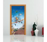 Disney Aerei Porta Misura Murale 202x90cm Ruggine Bambino Foto Parati Decor