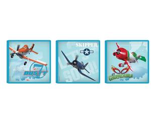Disney Aerei Set Di 3 Arte Stampato Scatola Graham e Marrone X6