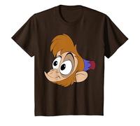 Disney Aladdin Abu Big Face Maglietta, Bambini, Marrone, 8 anni