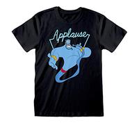 Disney Aladdin Genie Applausi T-Shirt da Uomo Nero M | S-XXL, Classic Character Girocollo Graphic Tee, Idea Regalo di Compleanno per i Ragazzi, per casa o in Palestra