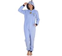 Disney Aladdin Pigiama Intero da Donna, Tuta Calda con Cappuccio (IT, Testo, L, Regular, Regular, Blu)
