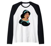 Disney Aladdin Princess Jasmine Big Face Costume Maglia con Maniche Raglan