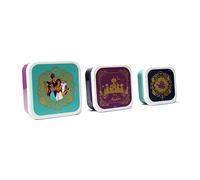 Disney Aladdin - Set di 3 scatole per il pranzo con coperchio, senza BPA, per il pranzo, per la scuola, per lo spuntino, per il pranzo