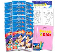 Disney Aladdin - Set di mini bomboniere per bambini, confezione con 24 mini confezioni da gioco con pagine da colorare, adesivi e altro ancora (accessori per feste di compleanno Aladino)
