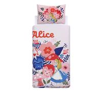 Alice In Wonderland Set Copripiumino Cotone Singolo per Bambini Reversibile