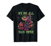 Disney Alice In Wonderland Cheshire Cat Neon All Mad Here Maglietta
