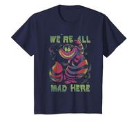Disney Alice In Wonderland Cheshire Cat Neon All Mad Here Maglietta, Bambini, Navy, 12 anni
