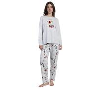 Disney Alice in Wonderland Pigiama a maniche lunghe da donna, Grigio diaspro, M