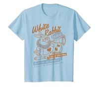 Disney Alice In Wonderland White Rabbit Vintage Maglietta, Bambini, Celeste, 4 anni