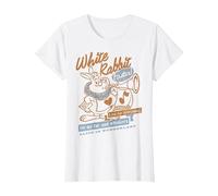 Disney Alice In Wonderland White Rabbit Vintage Maglietta, Donna, Bianco, S