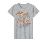 Disney Alice In Wonderland White Rabbit Vintage Maglietta, Donna, Grigio Melange, S