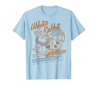 Disney Alice In Wonderland White Rabbit Vintage Maglietta, Uomo, Celeste, S