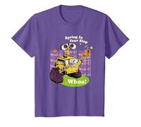Disney And Pixar’s Wall-E Easter Spring in Your Step Whoa! Maglietta, Bambini, Viola mélange, 10 Anni