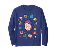 Disney And Pixar's Toy Story Buzz Lightyear Big Face Collage Maglia a Manica