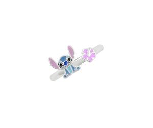 Disney Anello da ragazza in argento sterling con cuciture blu e fiore rosa D900020SL.PH