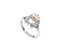 Disney Anello Principessa, Argento Sterling con Corona di Zirconi per Bambini e Ragazze, Gioielli