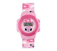 Lilo and Stitch Angel Pink Digital Quartz Tropical Silicone Strap Watch LAS4141A