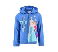 Disney Anna ed Elsa Frozen - Felpa con cappuccio per ragazze, con cappuccio e chiusura lampo, Blu, 116