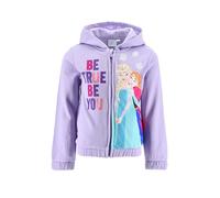 Disney Anna ed Elsa Frozen - Felpa con cappuccio per ragazze, con cappuccio e chiusura lampo, lilla., 98
