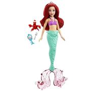 Disney Ariel, La Sirenetta, Storie marine bambola 28cm con Sebastian e vari accessori Principesse Originale MATTEL HLW35 - bimbi dai 3 anni in su