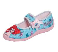 Disney Ariel - Pantofole da bambina a forma di sirena, facili da allacciare, Blu, 25 EU