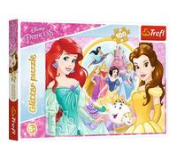 Disney Arielle - Puzzle a forma di sirena con glitter, Bella e Arielle (puzzle per bambini), colorato