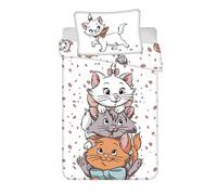 Disney Aristocats - Biancheria da letto per bambini Marie & Amici dei gatti, copripiumino 100 x 135 cm + federa 40 x 60 cm, 100% cotone