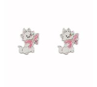 Disney Aristogatti Marie - Orecchini a perno placcati in argento, taglia unica, senza pietra preziosa, One Size, Placcato argento, Nessuna pietra preziosa