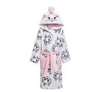 Disney Aristocats Marie Vestaglia per Ragazze, Accappatoio per il Bagno, Vestito Gatto, Accappatoio con Cappuccio in Pile Morbido, bianco, 9 anni