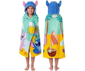 Disney Asciugamano Mare Lilo E Stitch, Telo Mare Cotone Stitch E Angel, Accappatoio Bambina, Taglia Unica
