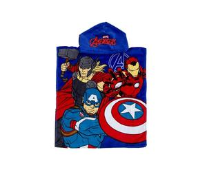 Disney Asciugamano poncho con cappuccio ufficiale Marvel Avengers, super morbido, Capitan America, Iron Man, Thor, accappatoio perfetto per casa, bagno e spiaggia, multicolore, 115 x 50 cm