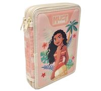 Disney Astuccio Doppio Scomparto Completo per la Scuola Vaiana Must Team 31 Accessori