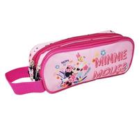 Disney Astuccio Minnie Mouse Topolina Happy to Be Me per la Scuola a 2 Scomparti 22x5cm Chiusura a Cerniera