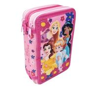 Disney Astuccio Multiscomparto 3 Zip Principesse Aurora Cenerentola Jasmine Completo 44 Pezzi