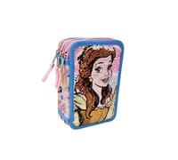 Disney Astuccio Multiscomparto 3 Zip Scuola Completo 44 Pezzi Penne Matite Colori Pennarelli Giotto (Principesse)