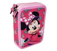 Disney Astuccio Multiscomparto Minnie Mouse Topolina Scuola Primaria Completo 39 Pezzi Penne Matite Colorate Pennarelli