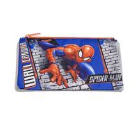 Disney Astuccio scuola Spider-Man Boys con scomparti multipli con chiusura a zip, Blu, Uomo ragno