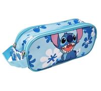 Disney Astuccio Stitch per la Scuola a 2 Scomparti 24x7cm Chiusura a Cerniera