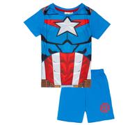 Disney Avengers Blu Captain America Costume Pigiama a maniche corte a gamba cort